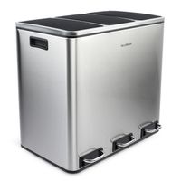 Mülleimer 3 Fächer 54L N°982 Silber