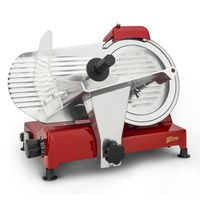 Elektrischer Alleschneider MSX254 Schnitt 0-12 mm Klinge 25 cm, eingebauter Schärfer 282 rpm Rot