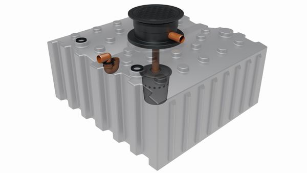 Regenwasser-Flachtank 5.000 l mit Biovitor