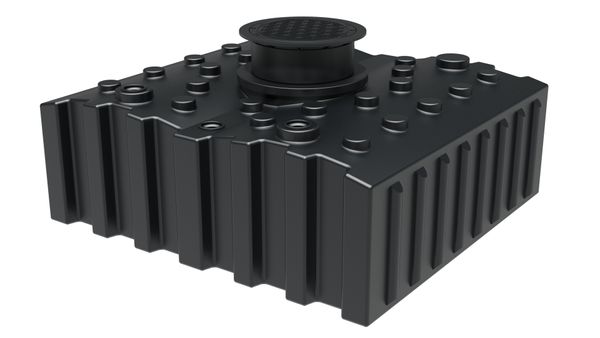 Regenwasser-Flachtank 4.000 l mit Ausgleichsdom und begehbarer Abdeckung