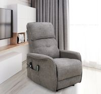 Elektrischer Massage TV Sessel mit Wärmefunktion Stoffbezug hellgrau