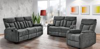 Sofagarnitur 3-2-1 mit 5 Relaxfunktionen FM-3015 grau