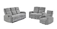 Sofagarnitur 3-2-1 mit 5 Relaxfunktionen FM-3008 grau