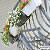 Pflanzkasten Komplettset in Rattanoptik, Dunkelbraun 2er Set