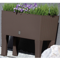 Design-Pflanzkasten 2in1 in Rattanoptik, 30L, dunkelbraun 2er Set