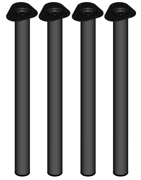 Tischbein 4er-Set TOSKANA, Ø60, schwarz
