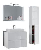 Badblock Lendas L 80cm Unterschrank + Spiegel + 1 Seitenschrank