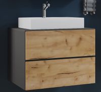 Badblock Lendas S 80cm Unterschrank Anthrazit/Honig-Eiche