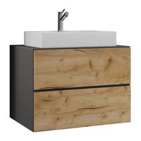 Badblock Lendas S 80cm Unterschrank Anthrazit/Honig-Eiche