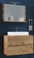 Badblock Lendas M 60cm Unterschrank + Spiegel Honig-Eiche