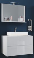 Badblock Lendas M 80cm Unterschrank + Spiegel Weiß