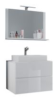 Badblock Lendas M 80cm Unterschrank + Spiegel Weiß