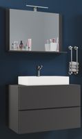 Badblock Lendas M 80cm Unterschrank + Spiegel Anthrazit