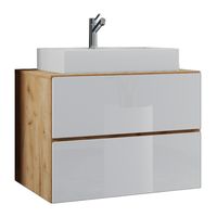 Badblock Lendas S 60cm Unterschrank Honig-Eiche/Weiß