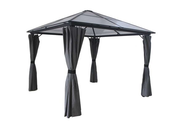 Alu-Pavillon ca. 2,95 x 2,95 x 2,65 m - Dunkelgrau