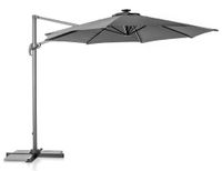 Alu Garten Sonnenschirm mit LED Beleuchtung, ca. 300 x 300 cm - Anthrazit