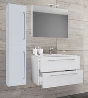Waschplatz Badinos 60 cm Spiegelschrank & Hochschrank 4-tlg. Weiß