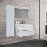 Waschplatz Badinos 80 cm Spiegel & Hochschrank 4-tlg. Weiß
