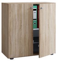 Büroschrank Lona 2-Fach mit Drehtüren Sonoma-Eiche