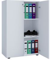 Büroschrank Lona 3-Fach mit Drehtüren weiß