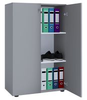 Büroschrank Lona 3-Fach mit Drehtüren grau