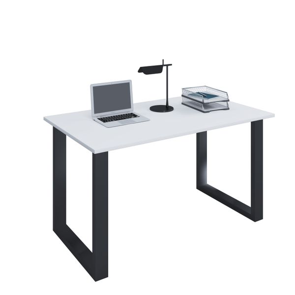Schreibtisch Lona 110x50 U-Fußgestell weiß/schwarz