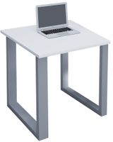 Schreibtisch Lona 80x80 U-Fußgestell weiß/silber