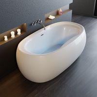 Freistehende Badewanne Acrylbadewanne Standbadewanne Dokos 180cm x 100cm x 60cm