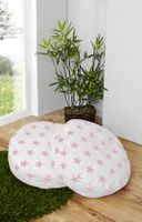 2er Kissen-Set rund Stern weiß-Rosa