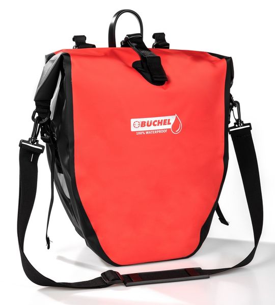 Wasserdichte Fahrradtasche - Schwarz/Rot