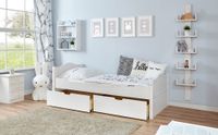 Einzelbett Leni Kiefer weiß Var 4 - mit 2er Schubkästen