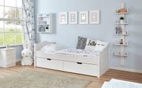 Einzelbett Leni Kiefer weiß Var 4 - mit 2er Schubkästen