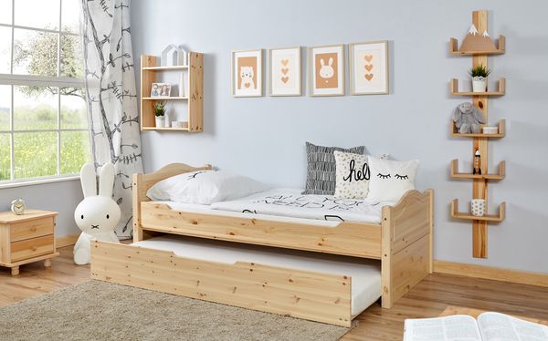 Einzelbett Leni Kiefer Var 1 - mit Zusatzbett