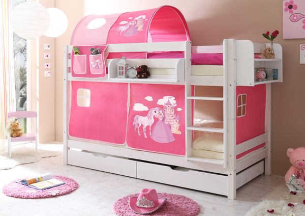 Etagenbett Marcel Kiefer weiß Horse (pink)