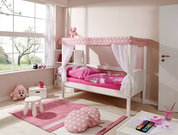 Himmelbett MINI Stern Rosa 80x160 cm - inkl. Matratze