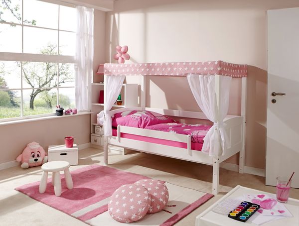 Himmelbett MINI Stern Rosa 80x160 cm - inkl. Matratze