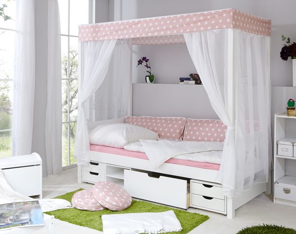 Himmelbett Rosa Var. 3 - mit Funktionsschubkasten -