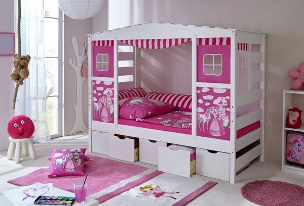 Hausbett Rosa Var 2 - mit 5er Schubkästen -
