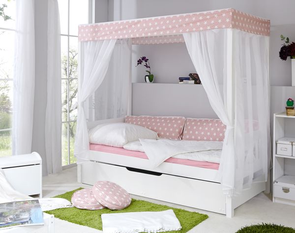 Himmelbett Rosa Var. 1 - mit Zusatzbett -