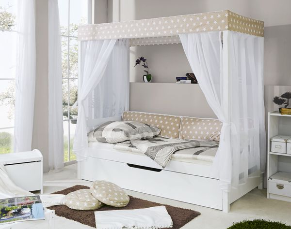 Himmelbett Beige Var. 1 - mit Zusatzbett -