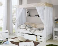 Himmelbett Beige Var. 3 - mit Funktionsschubkasten -