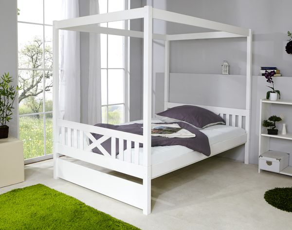 Himmelbett Lino 140er weiß