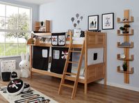 Etagenbett Erni Country Buche Pirat-schwarz-weiß,A1