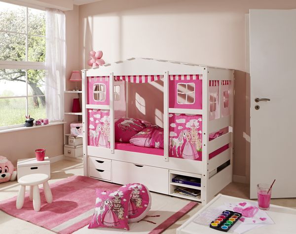 Hausbett MINI Prinzessin Rosa Var 3 inkl. Matratze
