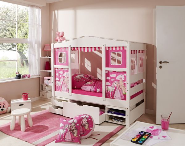 Hausbett MINI Prinzessin Rosa Var 3 inkl. Matratze