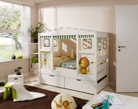 Hausbett MINI Safari Var 4 - mit 2er Schubkästen - inkl. Matratze