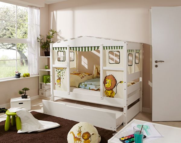 Hausbett MINI Safari 80x160 cm Var 1 - mit Zusatzbett