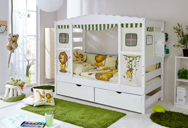 Hausbett Safari Var 4 - mit 2er Schubkasten