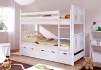 Etagenbett Sammy weiß Var 2 - mit 5er Schubkästen -