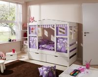 Hausbett MINI Prinzessin Lila Var 4 - mit 2er Schubkästen - inkl. Matratze